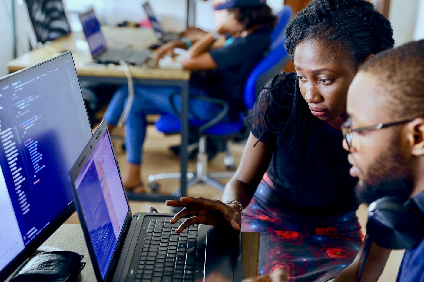 Developers collaborating at NESA by Makers in Lagos, Nigeria